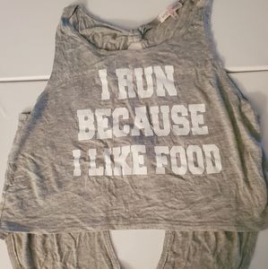 Gray Exercise Cropped Tank Top